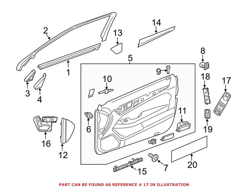 Mercedes Door Window Switch - Driver Left 17290568009107